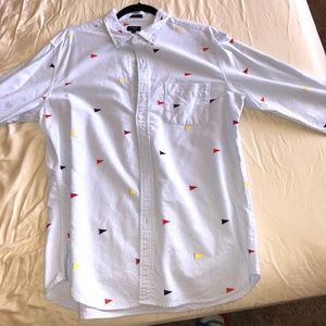 Jcrew Button Down with Pendant imprints Size L